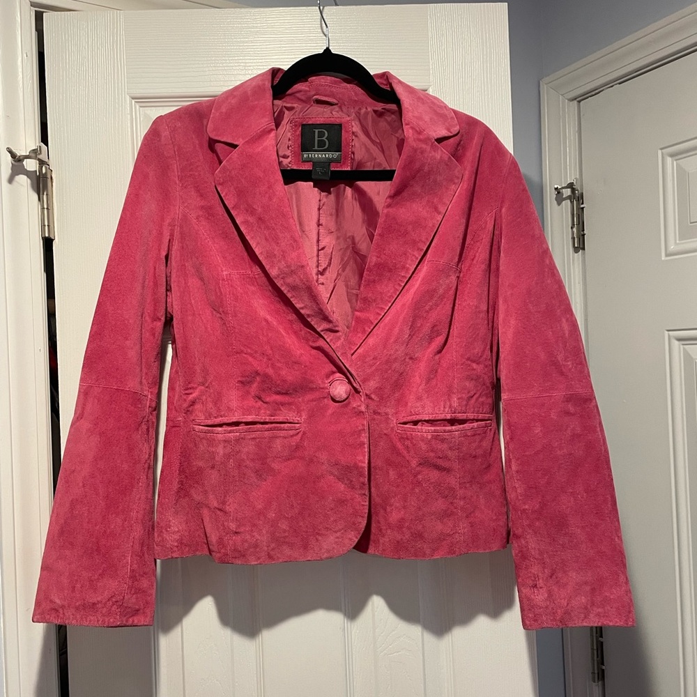 Large Pink Vintage Leather Jacket